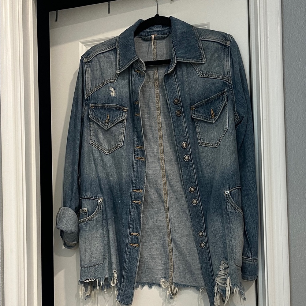 Free People Light Blue Denim Jacket